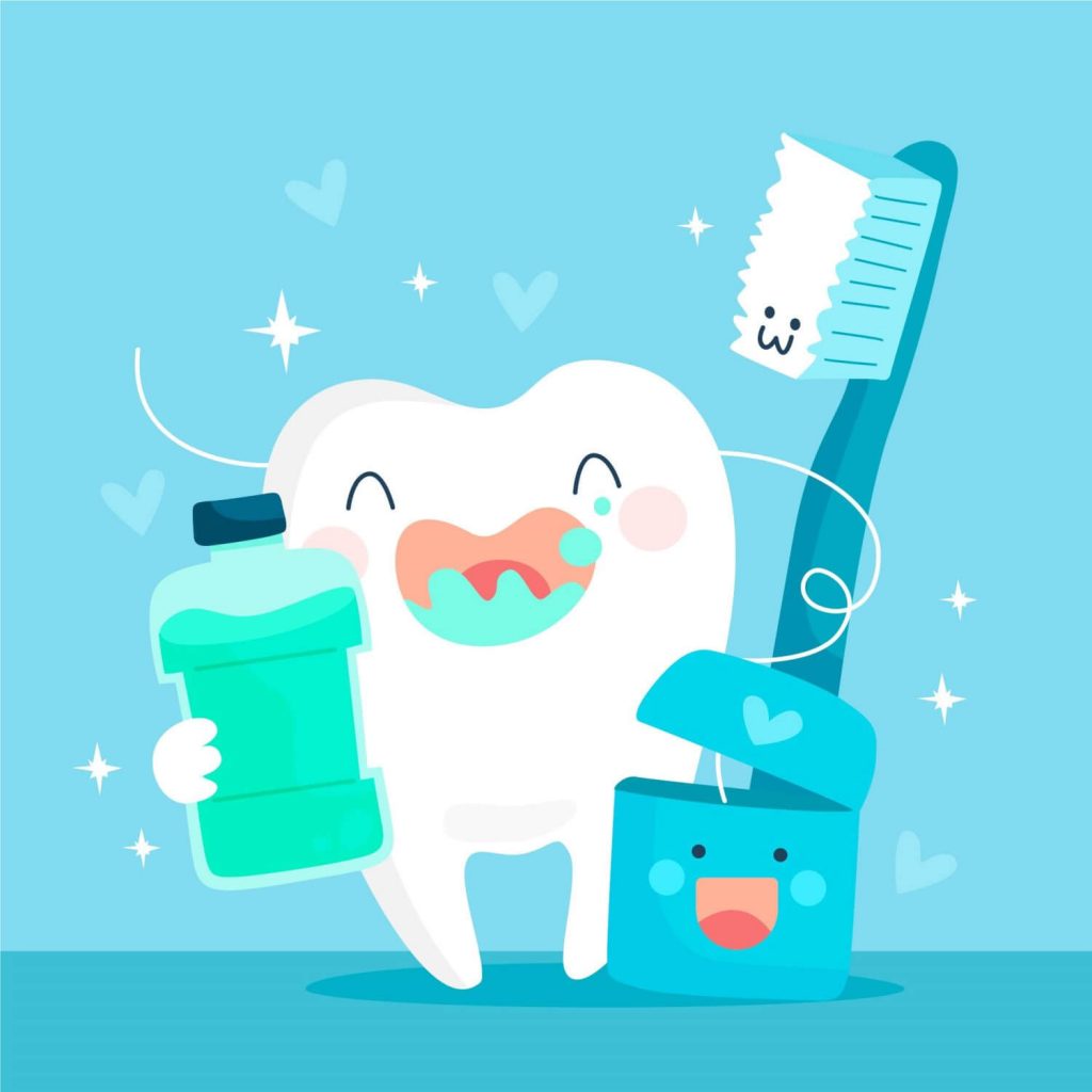 Ilustração de dente saúde bucal